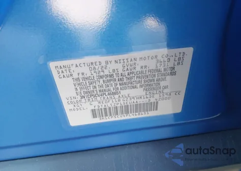 2023 Nissan Kicks Sv Xtronic Cvt from USA, damaged, VIN 3N1CP5CV4PL468651